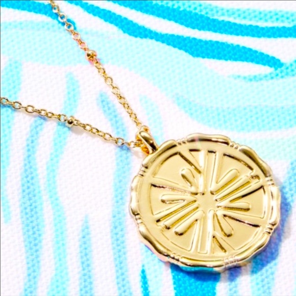 NWT Lilly Pulitzer Gold Metallic Charm Necklace